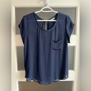 Navy Joie cap sleeve blouse